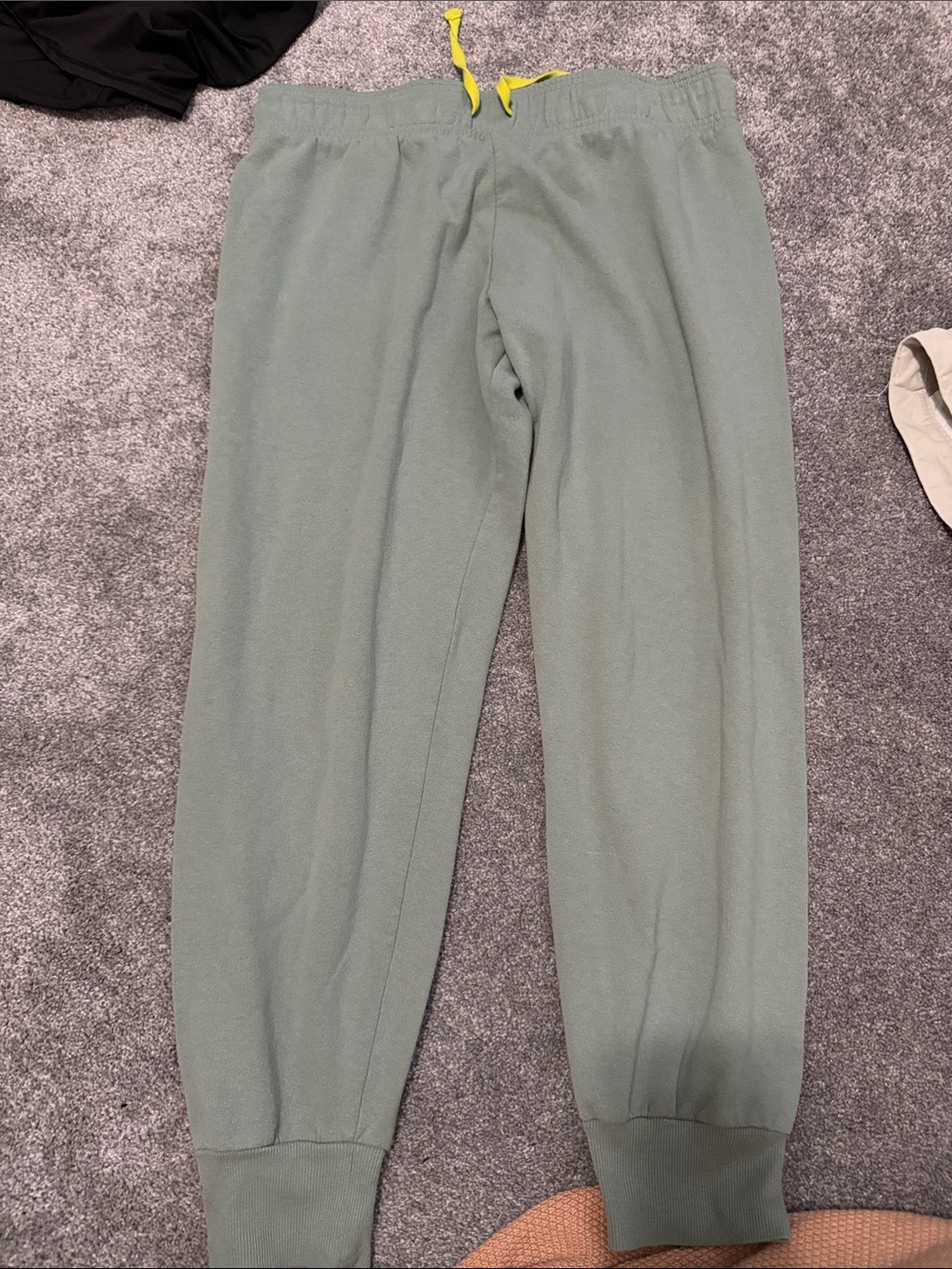 Hybrid Apparel Sage Green Joggers with Yellow Drawstring
